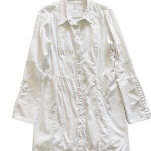 White Button-Up Dress S